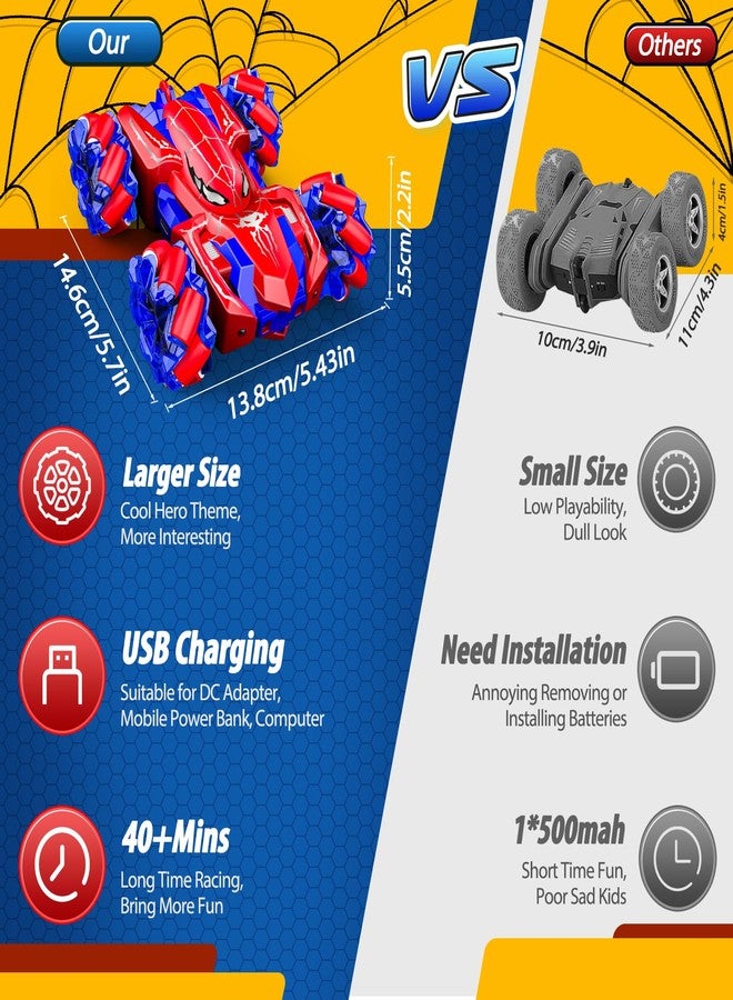 Excitobo Double Sided Remote Control Car for Boys 4-7, 360° Rotating 2.4GHz Fast Stunt Rechargeable 4WD RC Car Toys for Boys 4-6 5-7 8-13 Outdoor Birthday Halloween Christmas Basket Stuffers Gifts for Kids - Image 3